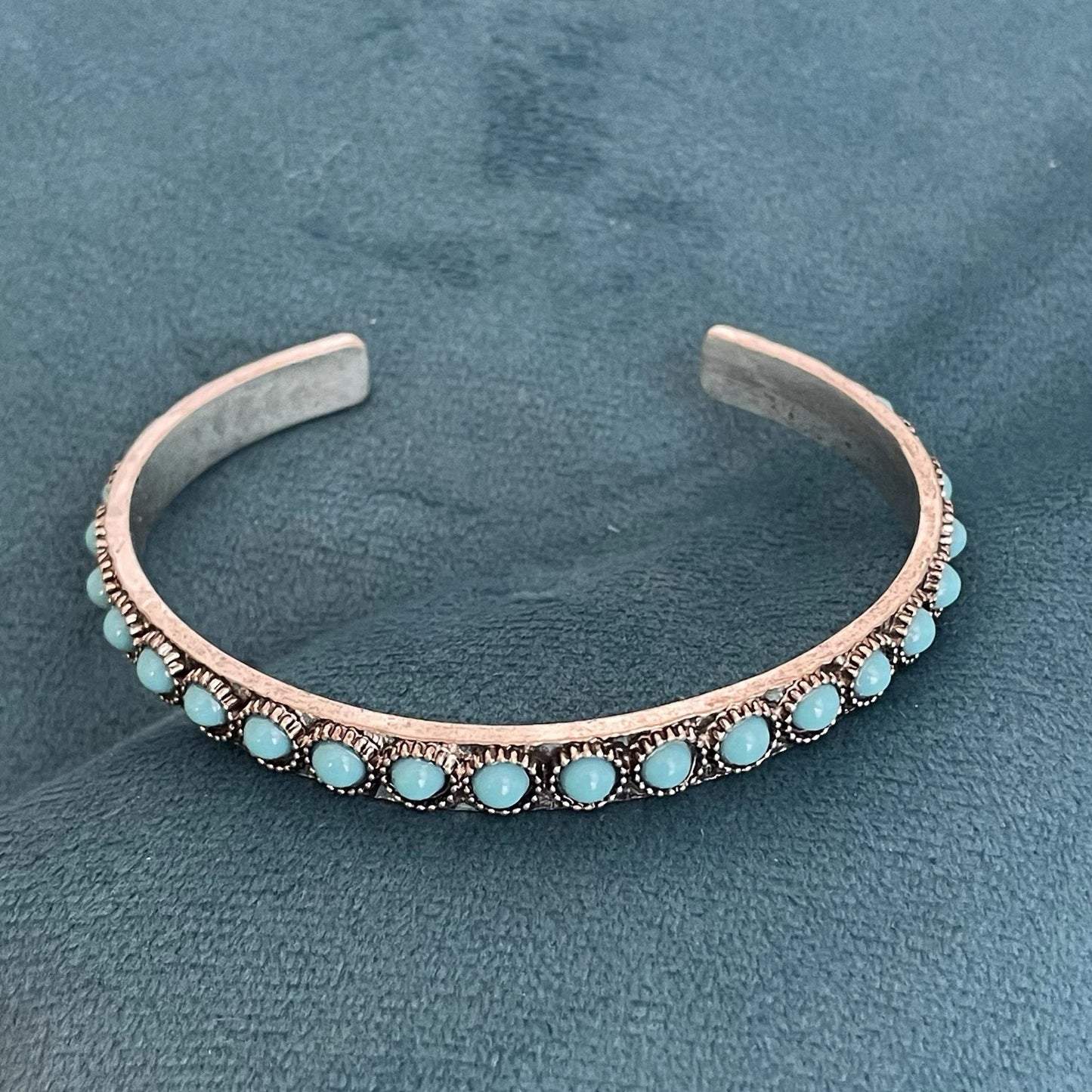Pulsera Abierta Turquesa Talisse | Oro Blanco