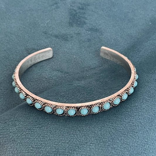 Pulsera Abierta Turquesa Talisse | Oro Blanco