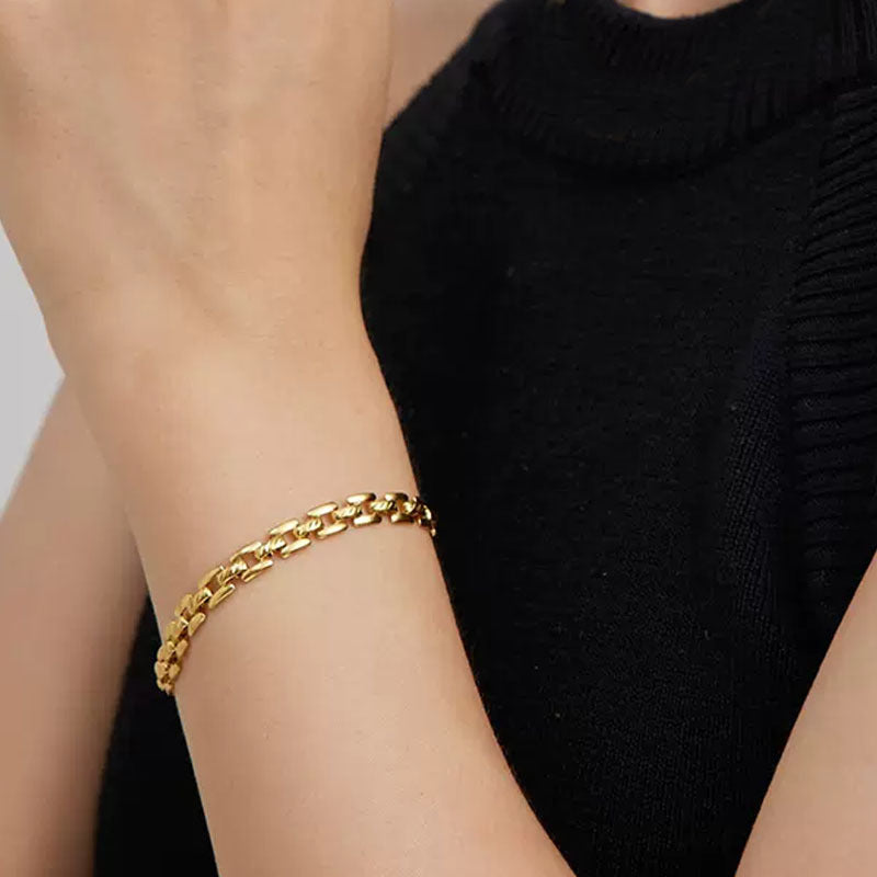 Pulsera Cadena Reloj | Oro
