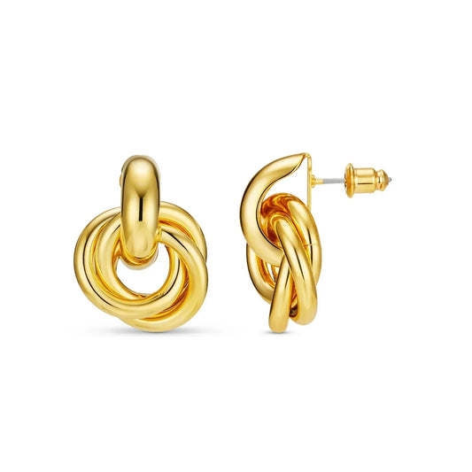 Pendientes Entrelazados Statement | Oro