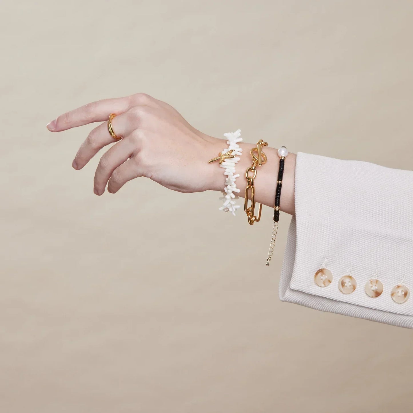 Pulsera T-Bar Eslabón | Oro