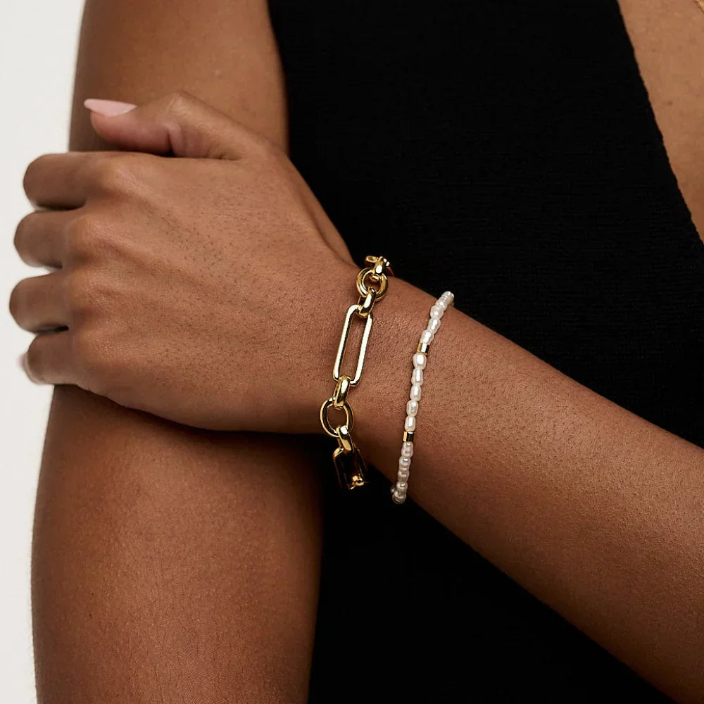 Pulsera T-Bar Eslabón | Oro