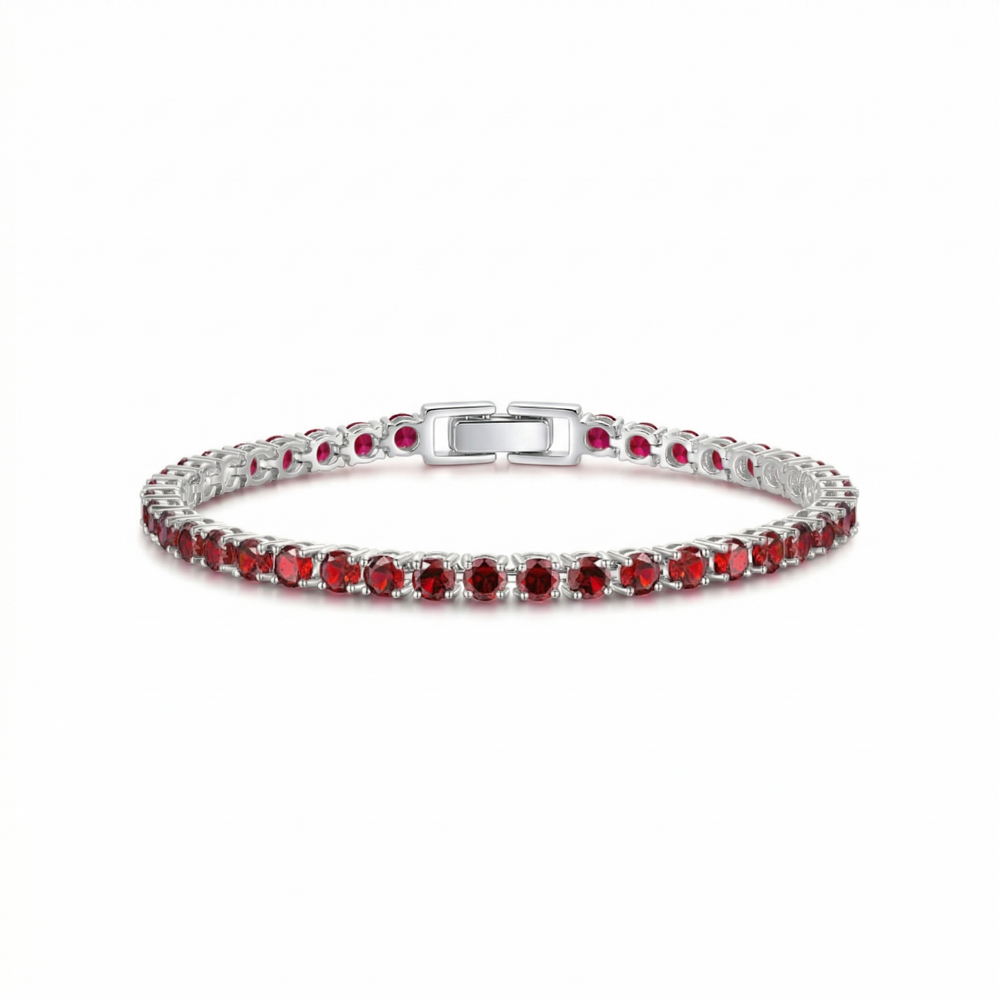 Pulsera de Tenis Rubí | Oro Blanco