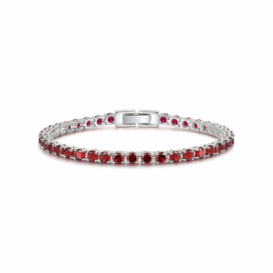 Pulsera de Tenis Rubí | Oro Blanco