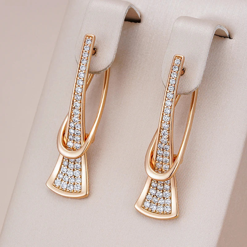 Pendientes Cristal Capas Radiantes | Oro