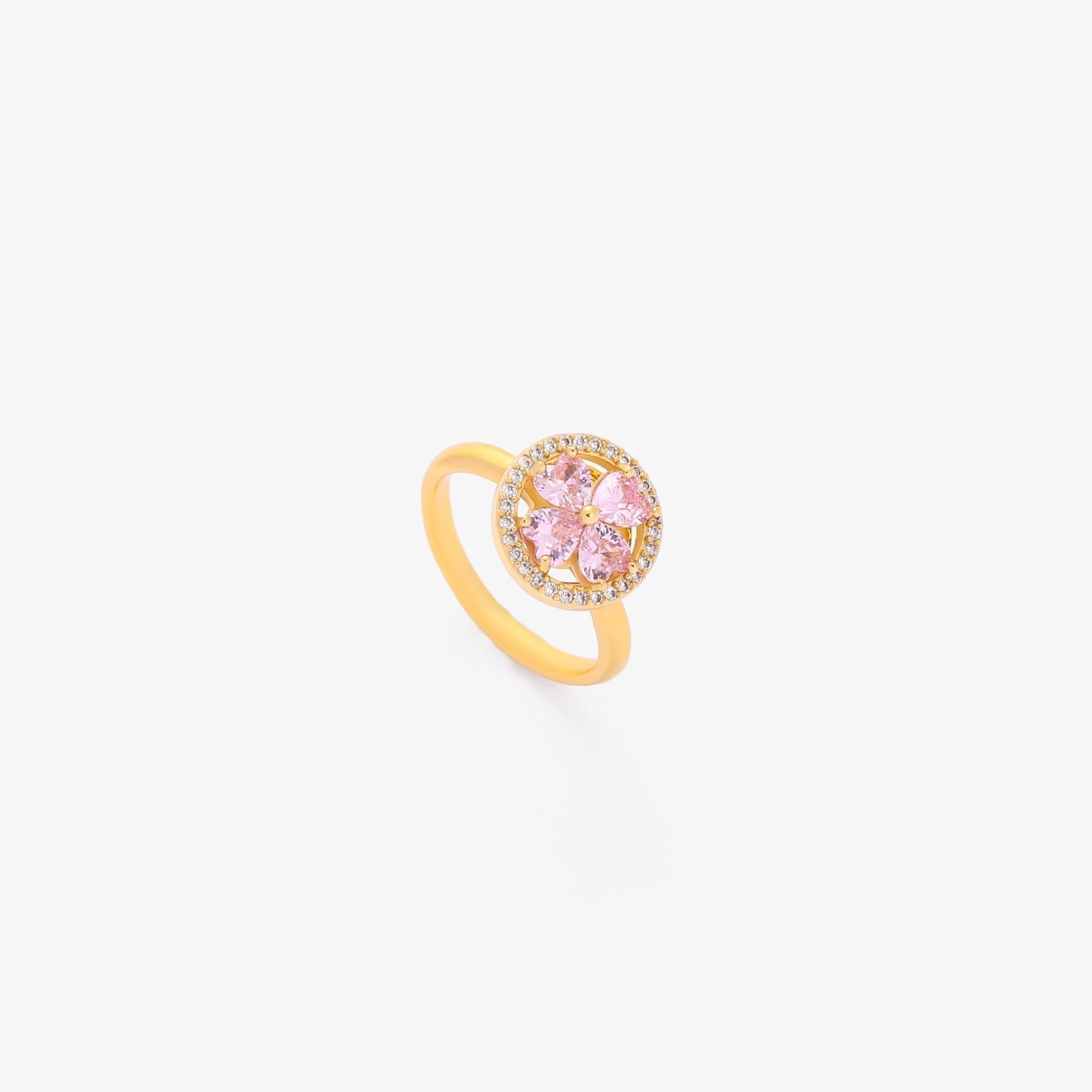 Anillo Giratorio Corazón Rosa Bloom | Oro