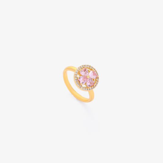 Anillo Giratorio Corazón Rosa Bloom | Oro