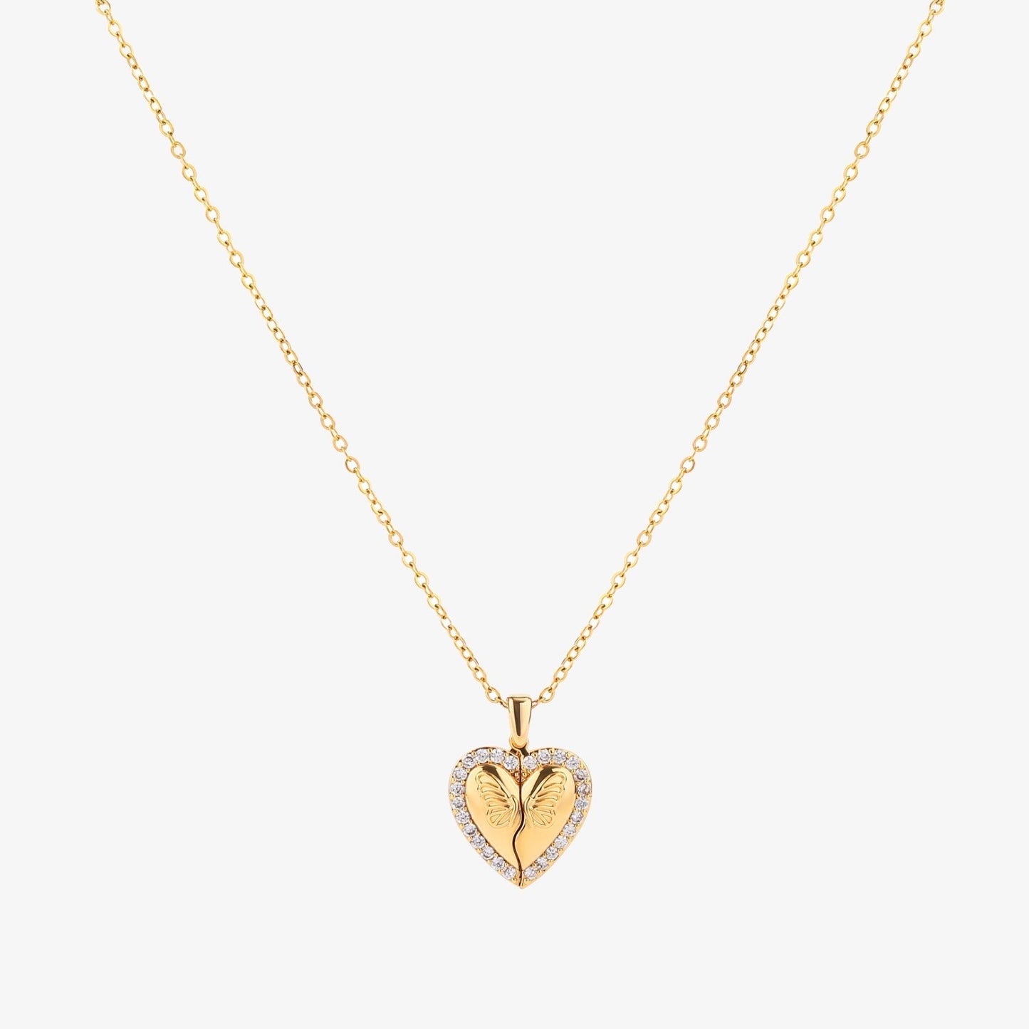 Collar Corazón Mariposa | Oro