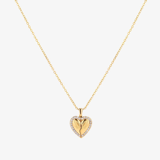 Collar Corazón Mariposa | Oro