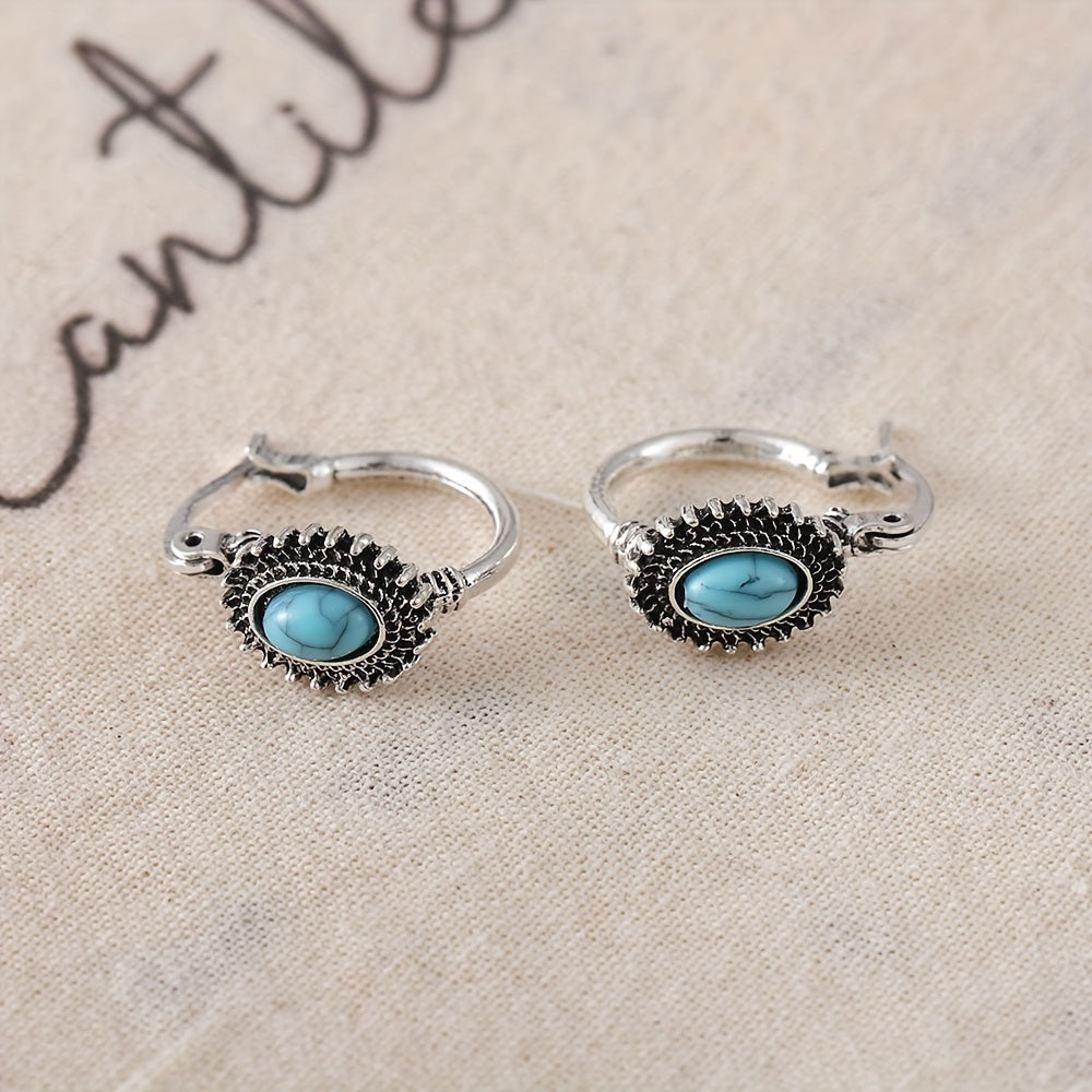 Aros Cresta Turquesa | Oro Blanco
