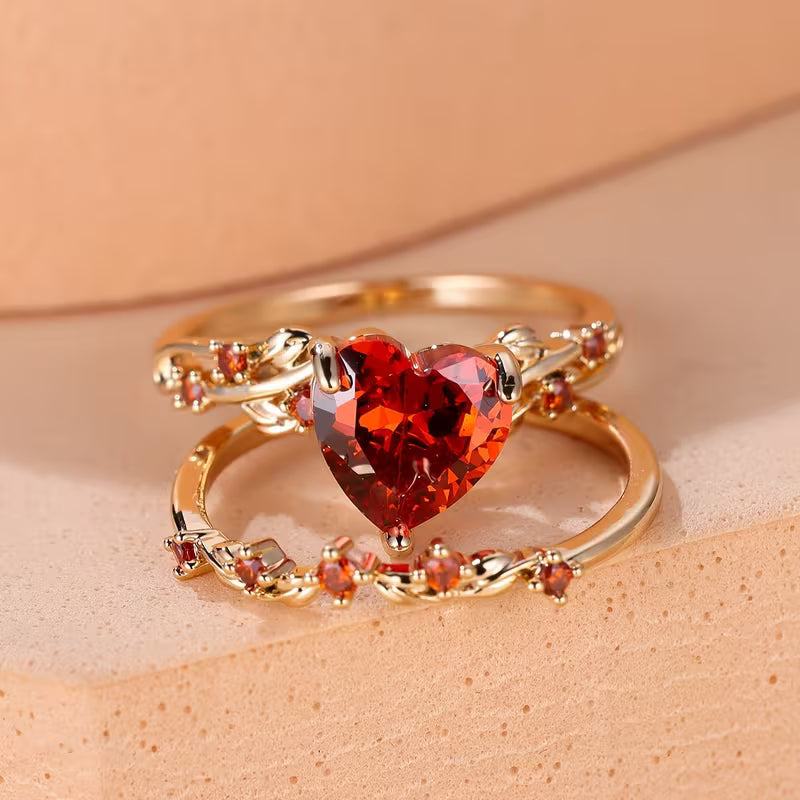 Set de Anillos Corazón Redvine | Oro