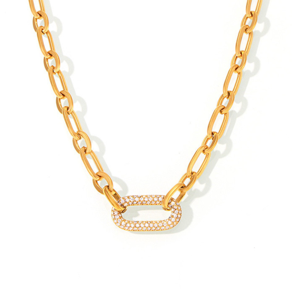 Set Joya Cadena Gruesa Pavé | Oro