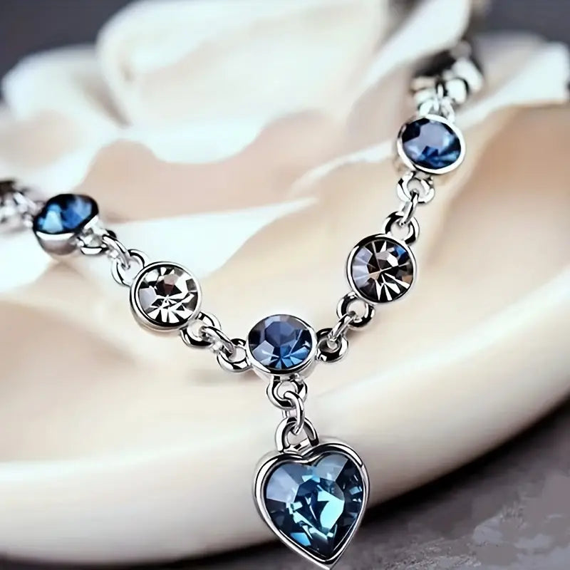 Pulsera Corazón Oceánico Glow | Oro Blanco