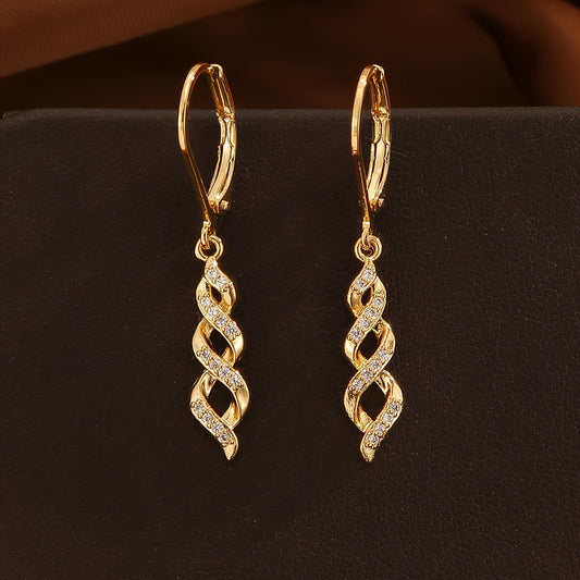 Pendientes Twist Shimmer Ava | Oro