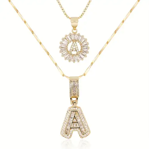 Collar con Letra Inicial Pavé | Oro
