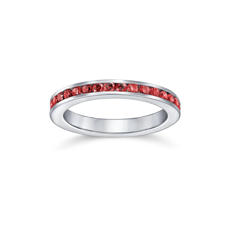 Anillo Banda Eternidad Rubí | Oro Blanco