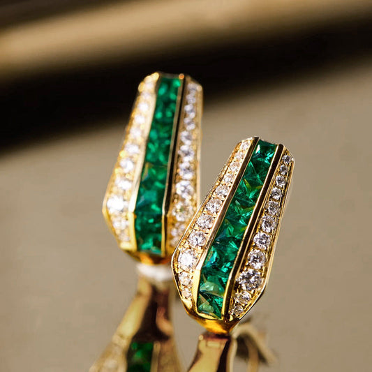Pendientes Esmeralda Sienna | Oro