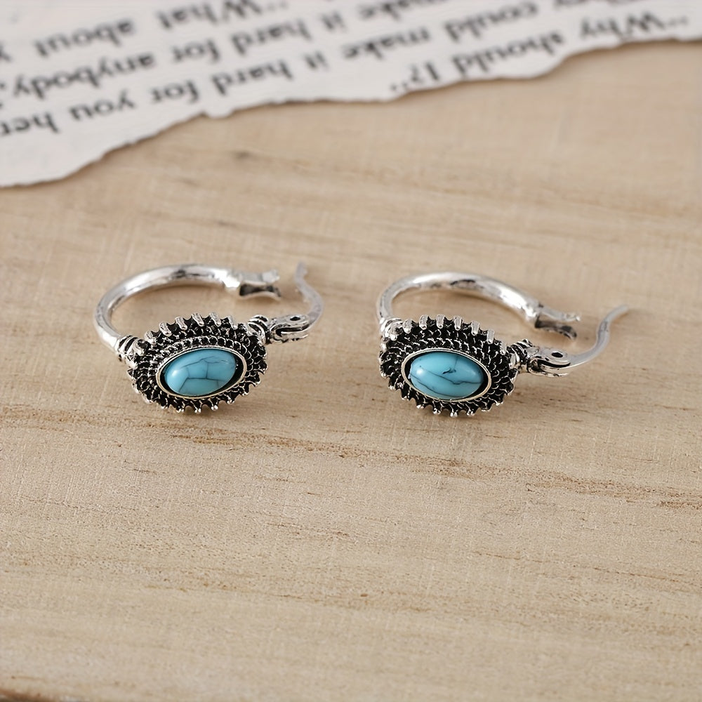Aros Cresta Turquesa | Oro Blanco