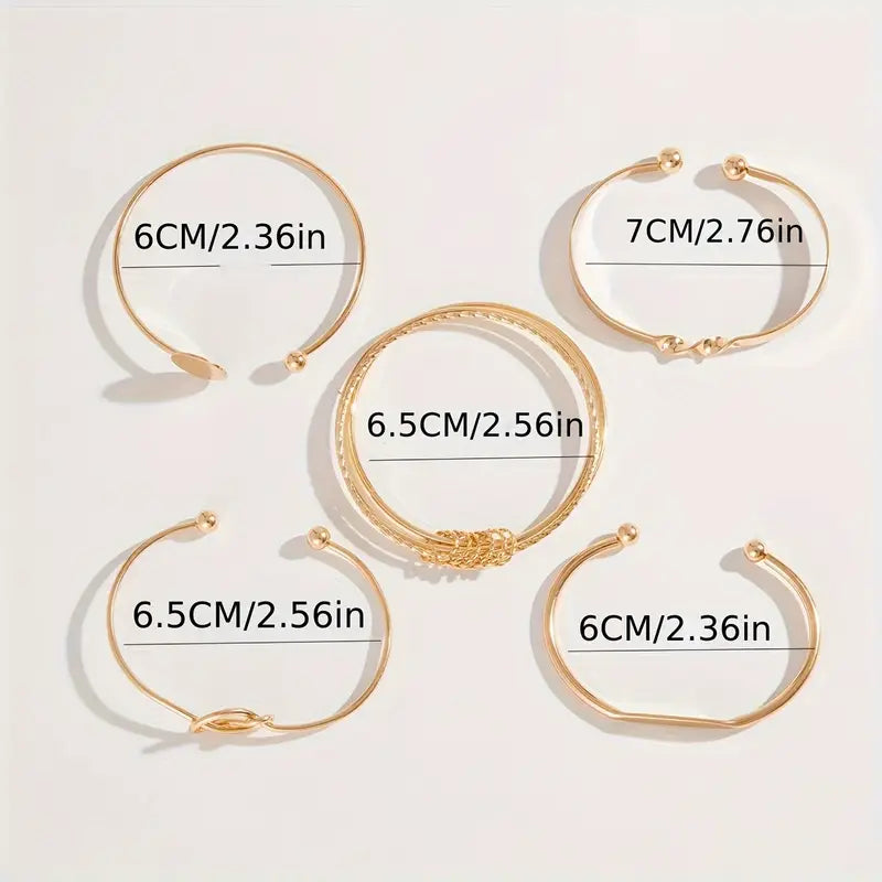 Set de Pulseras Nudo Elegante | Oro