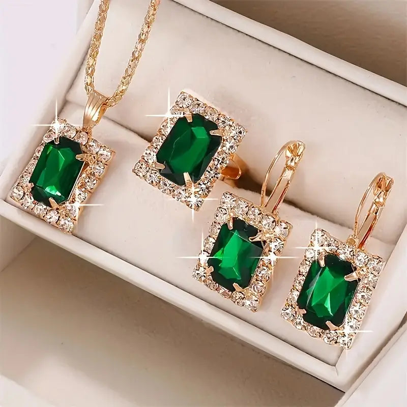Set de Joyas Sylvara Greenveil | Oro Blanco