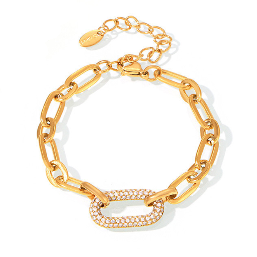Set Joya Cadena Gruesa Pavé | Oro