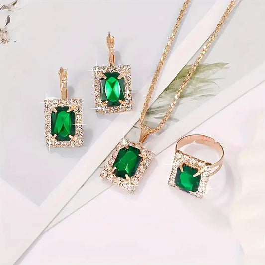 Set de Joyas Sylvara Greenveil | Oro Blanco
