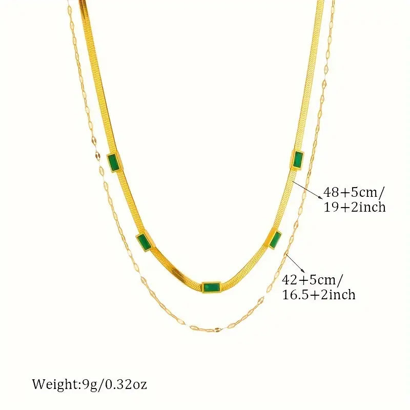 Collar Retro Doble Capa Sorella Gem | Oro