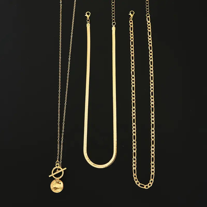 Collar Moneda Texturizada por Capas Savira | Oro