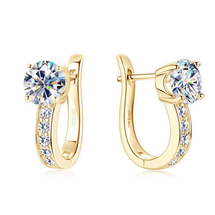Pendientes Huggie Moissanite Canal | Oro