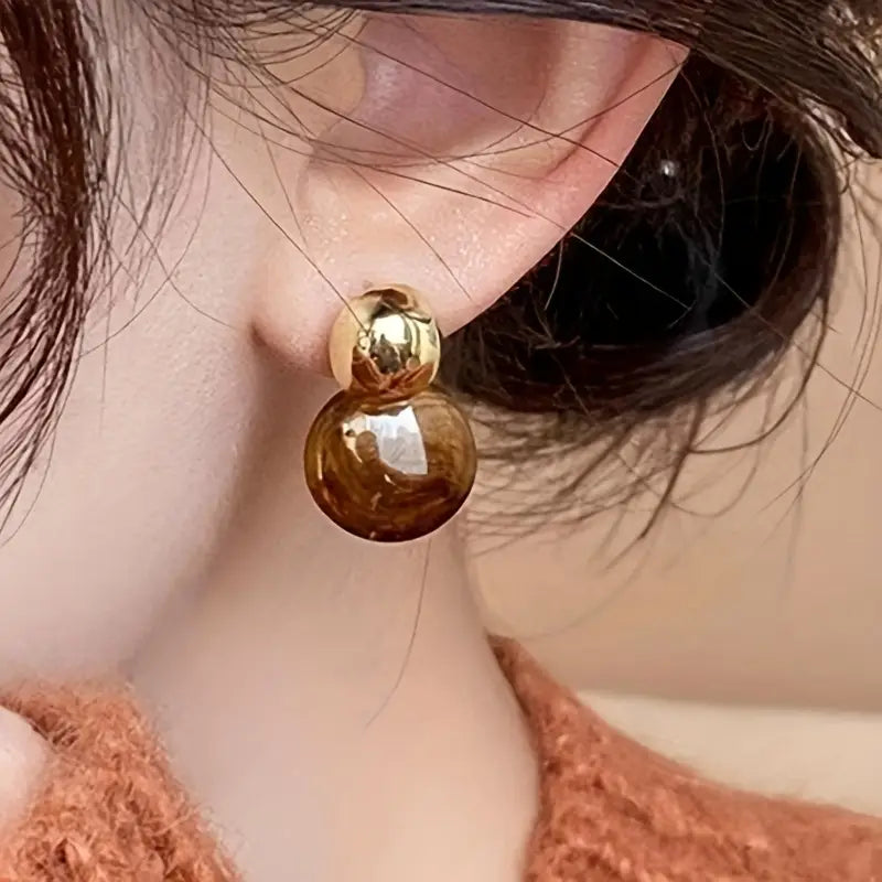 Pendientes Colgantes Ámbar Aurélie | Oro