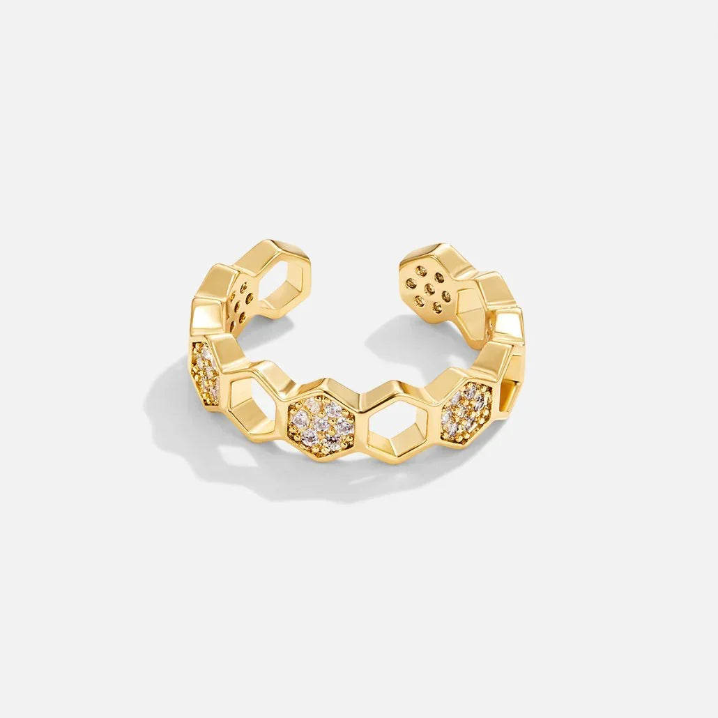 Anillo Panal de Cristal | Oro