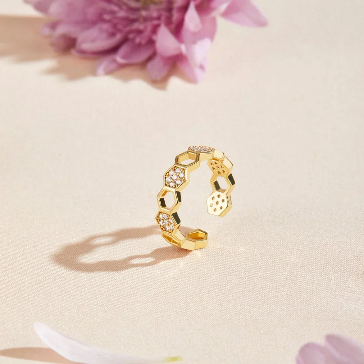 Anillo Panal de Cristal | Oro