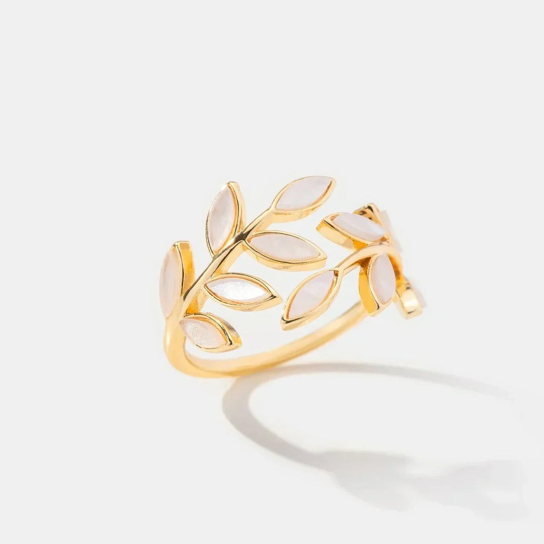 Anillo Abierto de Hoja Delicada Neraya | Oro