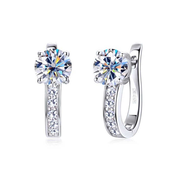 Pendientes Huggie Moissanite Canal | Oro