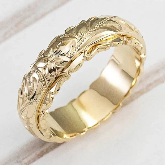 Anillo Flor Dorado Vintage | Oro