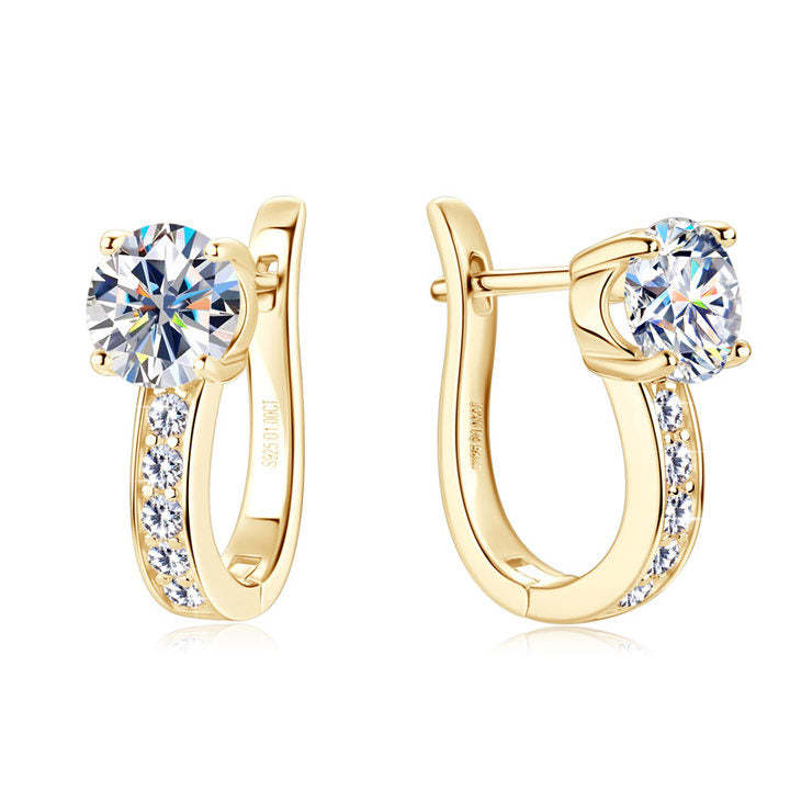 Pendientes Huggie Moissanite Canal | Oro