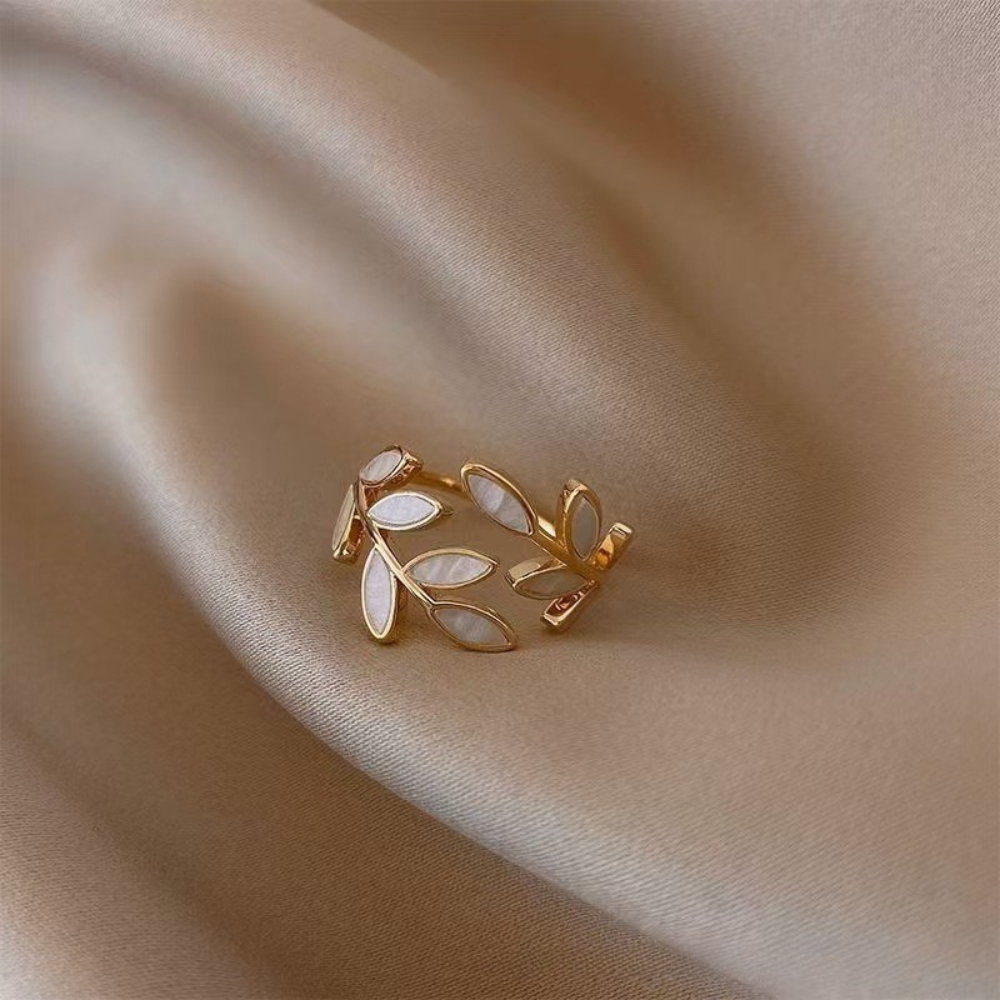 Anillo Abierto de Hoja Delicada Neraya | Oro